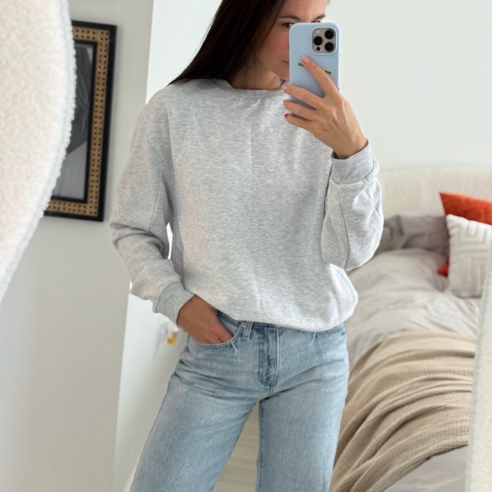 Topshop Light Gray Crewneck Sweatshirt - Picture 10 of 10